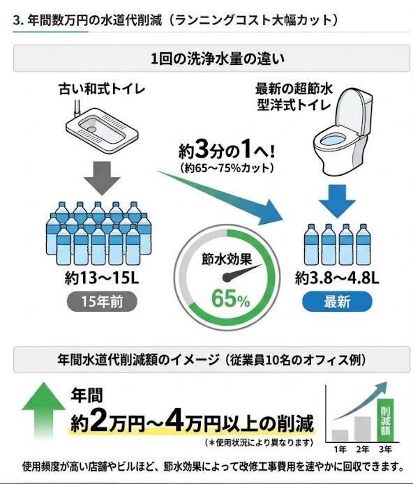 トイレ洋式化のランニングコスト